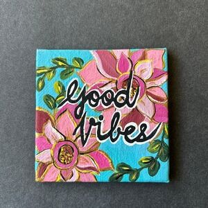 Floral 'Good Vibes' Canvas Art